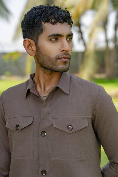 Buy_Hilo Design_Brown Azure Shacket _Online_at_Aza_Fashions