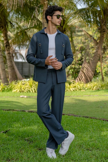 Shop Hilo Design Gray Gridon Dark Greish Shacket at Aza Fashions Shop_Hilo Design_Gray Gridon Dark Greish Shacket _at_Aza_Fashions