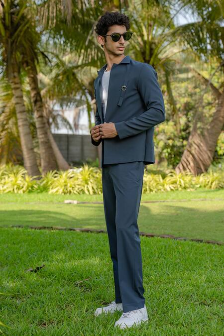 Buy Hilo Design Gray Gridon Dark Greish Shacket Online at Aza Fashions Buy_Hilo Design_Gray Gridon Dark Greish Shacket _Online_at_Aza_Fashions