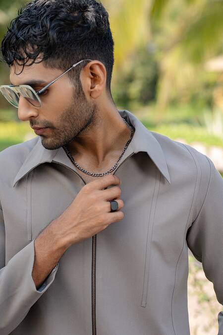 Hilo Design Brown Cavalier Light Shacket Online at Aza Fashions Hilo Design_Brown Cavalier Light Shacket _Online_at_Aza_Fashions