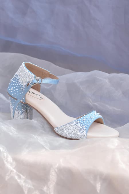 Around Always Blue Beads Oyster Designer Sandals Online at Aza Fashions Around Always_Blue Beads Oyster Designer Sandals _Online_at_Aza_Fashions