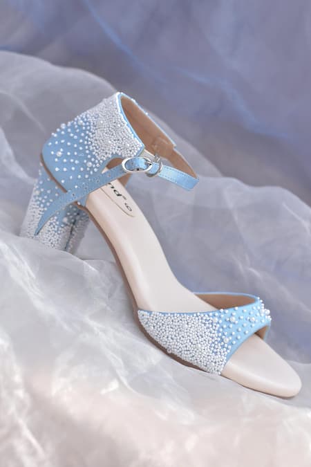 Buy Around Always Blue Beads Oyster Designer Sandals Online at Aza Fashions Buy_Around Always_Blue Beads Oyster Designer Sandals _Online_at_Aza_Fashions