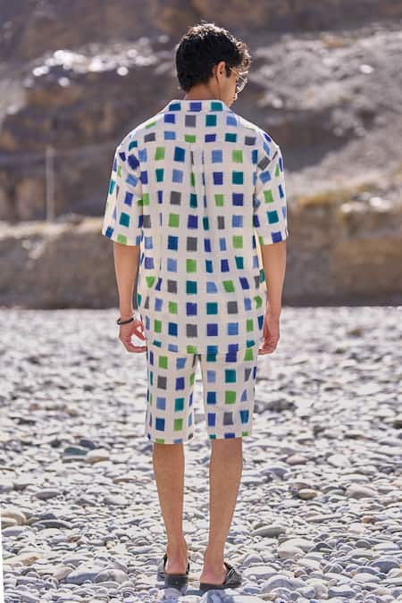 Dash And Dot Ikat Weave Shorts Set 