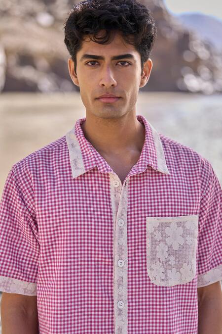 Buy_Dash And Dot_Red Cotton Reversible Madras Check Shirt _Online_at_Aza_Fashions