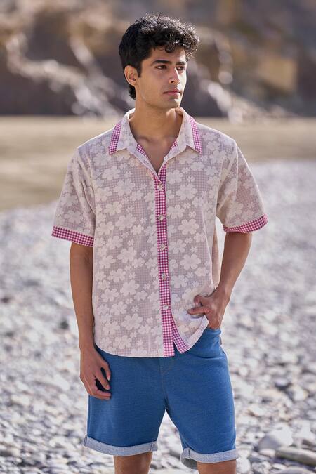 Buy_Dash And Dot_Red Cotton Reversible Madras Check Shirt _Online_at_Aza_Fashions