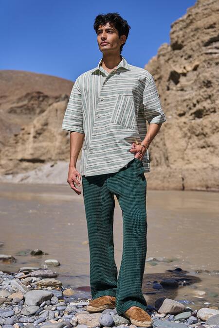 Shop_Dash And Dot_Multi Color Cotton Slanted Stripe Organic Shirt _Online_at_Aza_Fashions