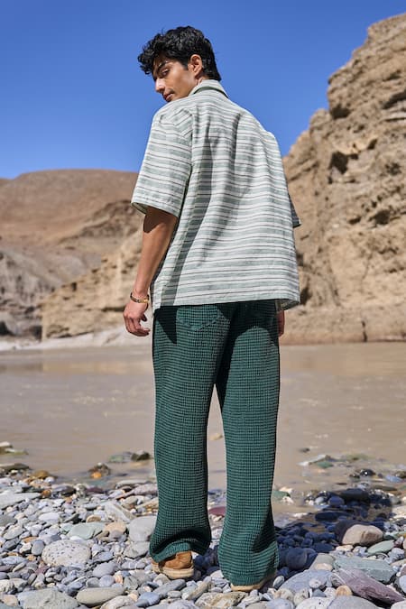 Dash And Dot Slanted Stripe Organic Cotton Shirt 