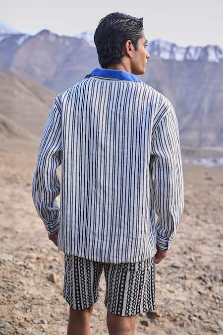 Dash And Dot Striped Linen Popover T-shirt 