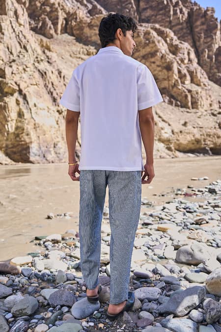 Dash And Dot Patchwork Notch Collar Shirt 