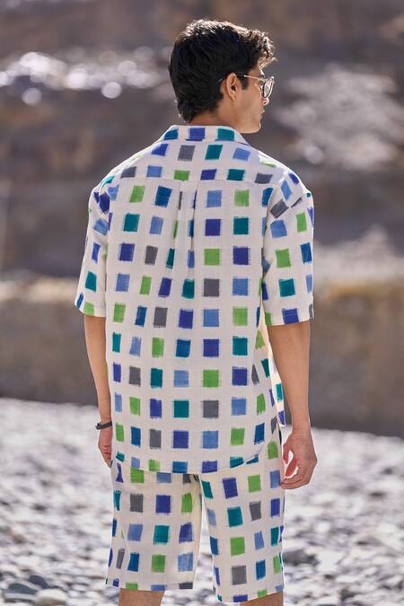 Dash And Dot Cotton Ikat Weave Shirt at Aza Fashions Dash And Dot_Cotton Ikat Weave Shirt _at_Aza_Fashions