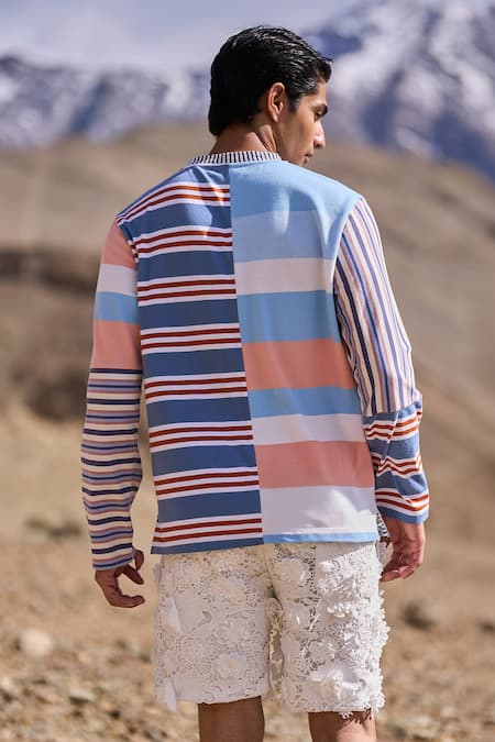 Dash And Dot Stripe Blocked Tee 