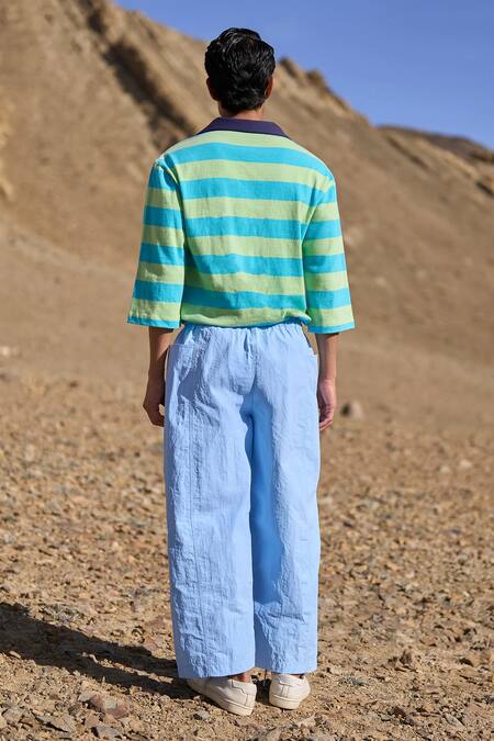 Dash And Dot_Multi Color Cotton Stripe Relaxed Polo _at_Aza_Fashions