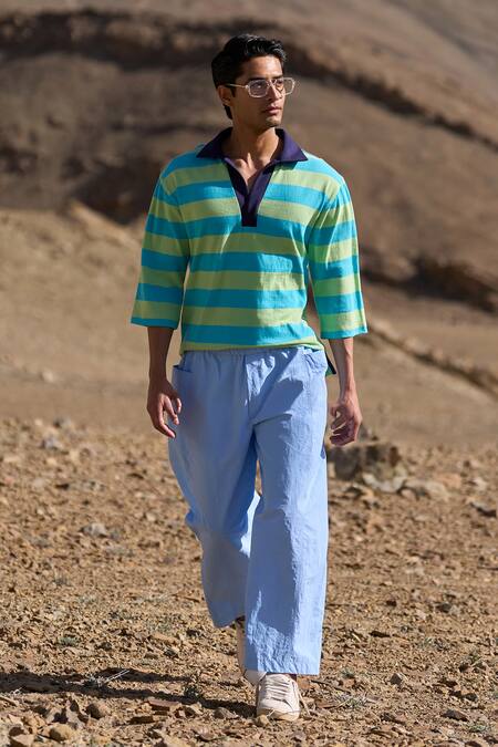 Shop_Dash And Dot_Multi Color Cotton Stripe Relaxed Polo 