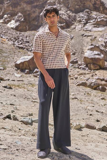 Dash And Dot Black Cotton Organic Knitted Pants at Aza Fashions Dash And Dot_Black Cotton Organic Knitted Pants _at_Aza_Fashions