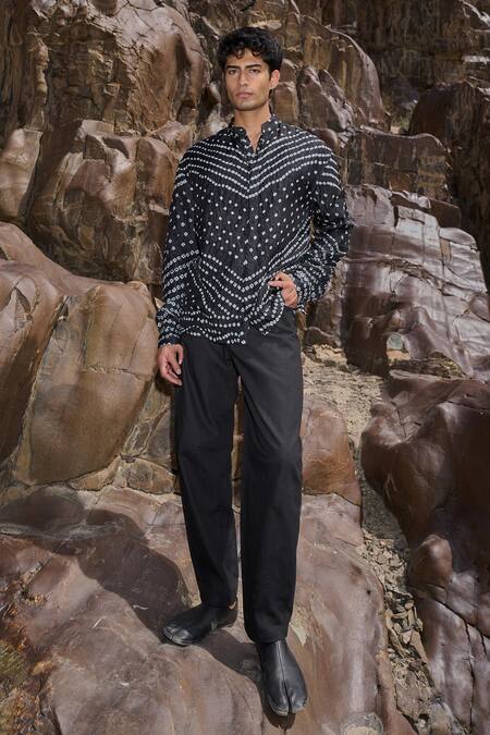 Dash And Dot Black Cotton Barrel Jeans Online at Aza Fashions Dash And Dot_Black Cotton Barrel Jeans _Online_at_Aza_Fashions