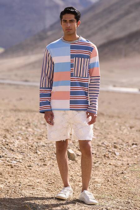 Shop_Dash And Dot_White Polyester 3d Lace Shorts _Online_at_Aza_Fashions