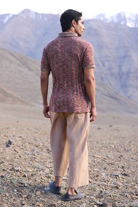 Shop Dash And Dot Beige Nylon Designer Pant Online at Aza Fashions Shop_Dash And Dot_Beige Nylon Designer Pant _Online_at_Aza_Fashions