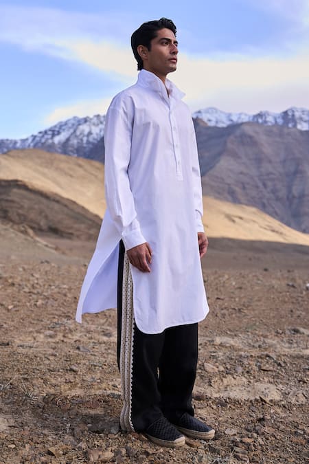 Dash And Dot White Longline Shirt Kurta 