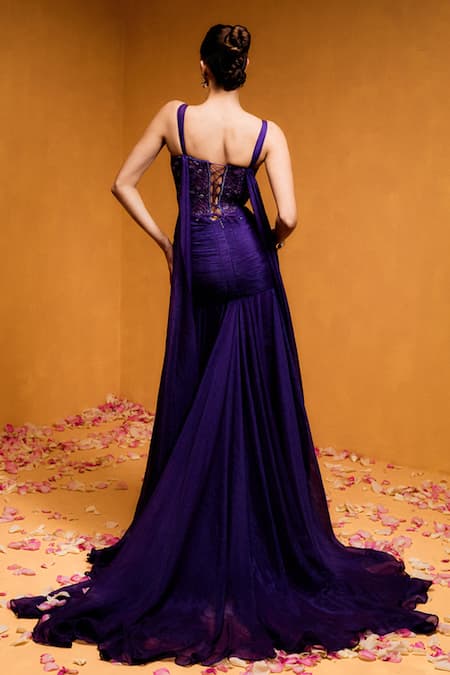 Taali Purple Hand Embellished Designer Dress 