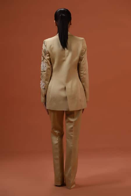 Taali Beige Hand Embellished Blazer & Pant Set 