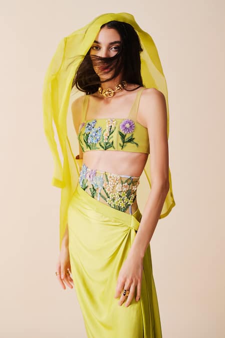 Taali Lime Green Hand Embellished Set 