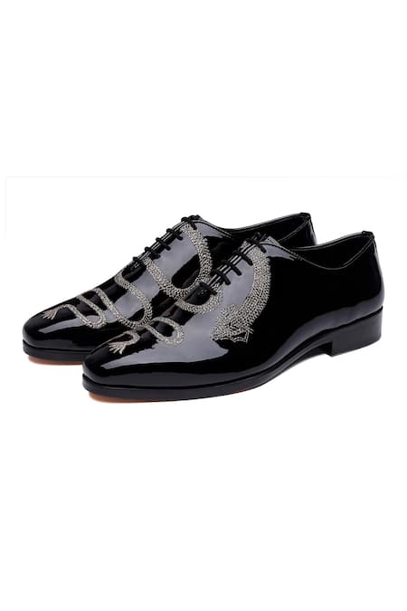 Shutiq Designer Black Patent Leather Shoes 