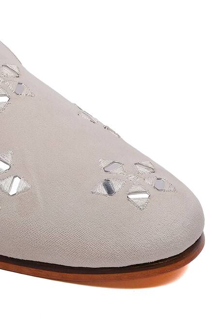 Shop Shutiq Ivory Flora Suede Designer Shoes Online at Aza Fashions Shop_Shutiq_Ivory Flora Suede Designer Shoes _Online_at_Aza_Fashions
