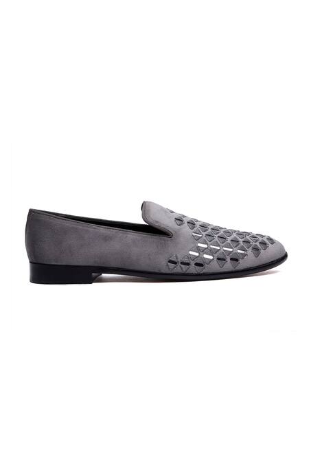 Shutiq Gray Designer Grey Suede Shoes Online at Aza Fashions Shutiq_Gray Designer Grey Suede Shoes _Online_at_Aza_Fashions