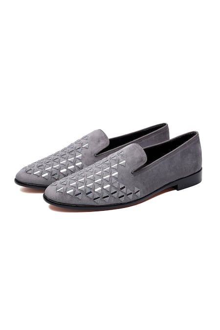 Shutiq Designer Grey Suede Shoes 
