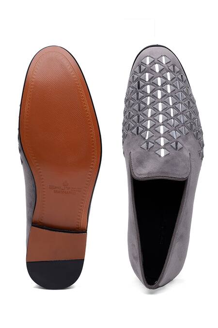 Buy Shutiq Gray Designer Grey Suede Shoes Online at Aza Fashions Buy_Shutiq_Gray Designer Grey Suede Shoes _Online_at_Aza_Fashions
