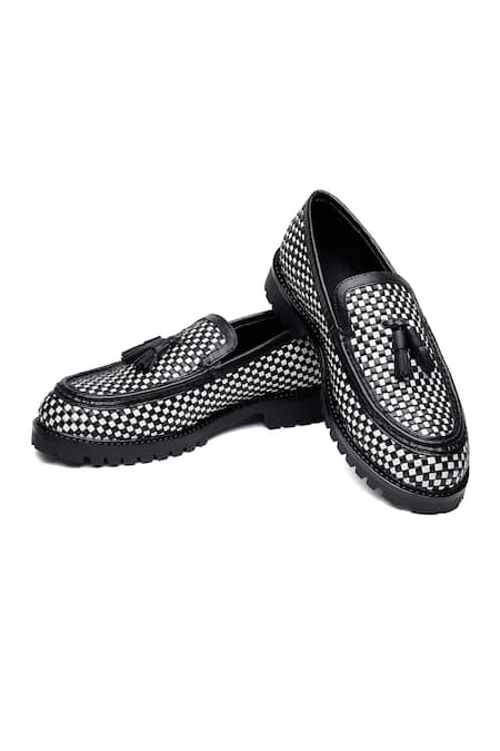 Shutiq Black Tassels Tessera Designer Shoes