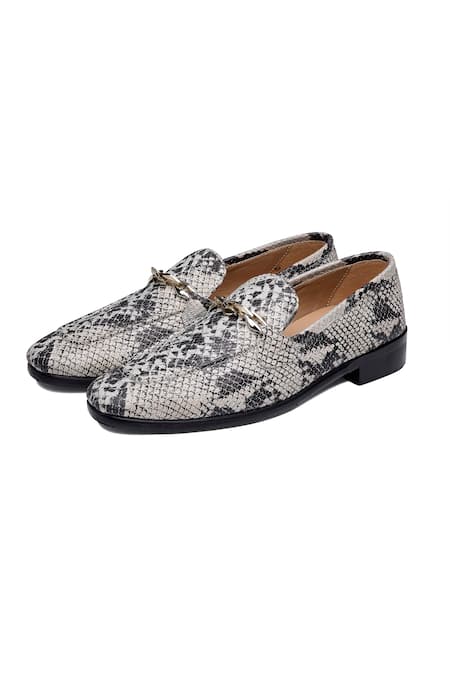 Shutiq Designer Grey Leather Shoes 