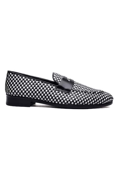 Shutiq_Black Tessera Bar And White Designer Shoes _Online_at_Aza_Fashions