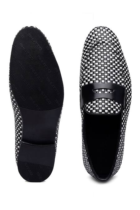Buy_Shutiq_Black Tessera Bar And White Designer Shoes _Online_at_Aza_Fashions