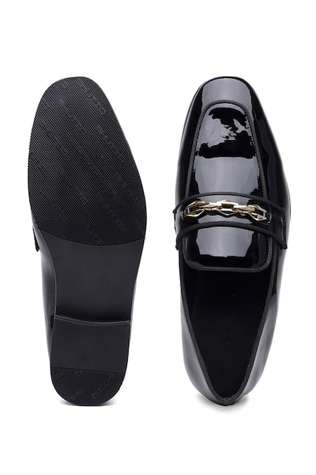 Buy_Shutiq_Black Buckles Designer Patent Leather Shoes _Online_at_Aza_Fashions