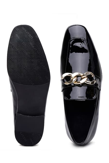 Buy_Shutiq_Black Chains Designer Patent Leather Shoes _Online_at_Aza_Fashions