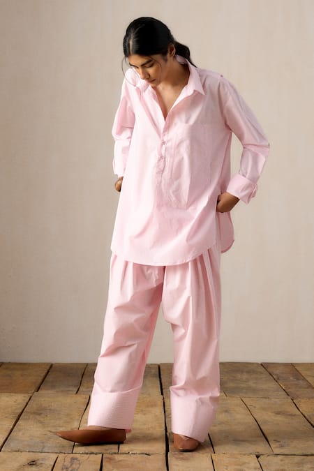 Ituvana Pink Cotton Kurta & Salwar Set 