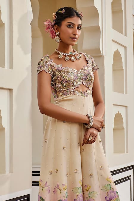 Nea By Nikita Tiwari Metallic Blush Pink Jumpsuit 