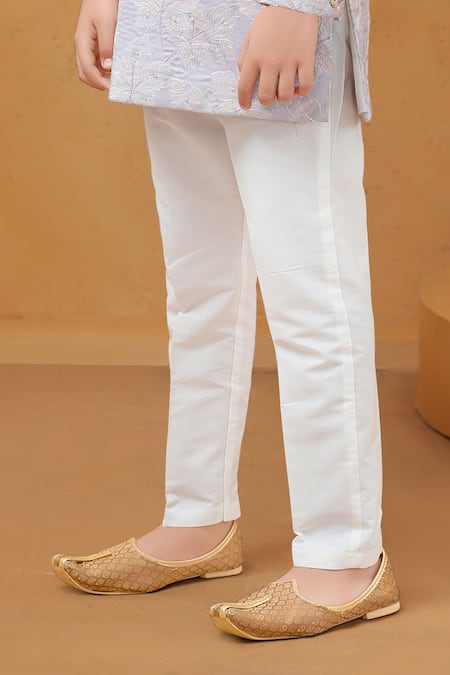 Petite Pomme Pink Silk, Cotton Embroidery Light Sherwani And White Pant Set Online at Aza Fashions Petite Pomme_Pink Silk, Cotton Embroidery Light Sherwani And White Pant Set _Online_at_Aza_Fashions