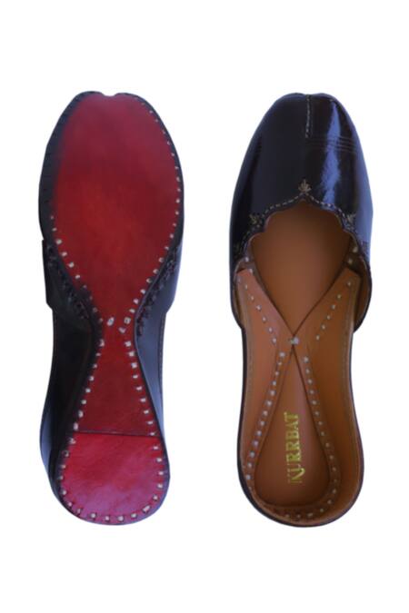 Shop_Kurrbat_Brown Cocoa Designer Juttis _Online_at_Aza_Fashions