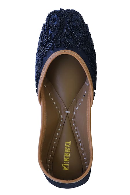 Buy_Kurrbat_Blue Designer Swan Juttis _Online_at_Aza_Fashions