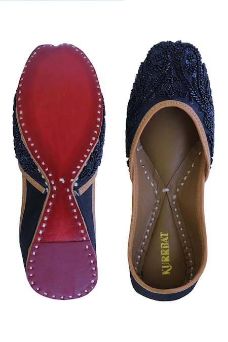 Shop_Kurrbat_Blue Designer Swan Juttis _Online_at_Aza_Fashions