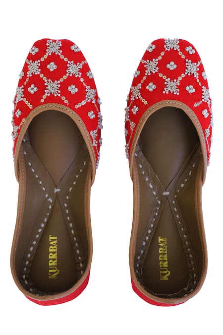 Kurrbat Designer Red Jalsa Juttis 