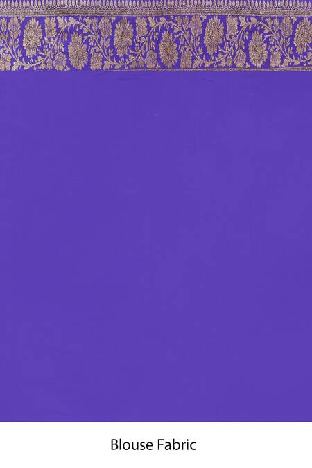 Naaritva India_Lavender Crepe, Silk Zari Banarasi Saree With Running Blouse _Online_at_Aza_Fashions