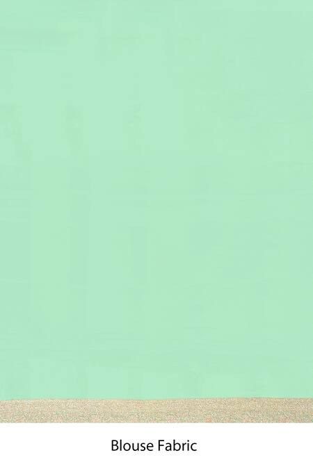 Shop_Naaritva India_Green Crepe, Chiffon, Silk Zari Banarasi Hand Woven Saree With Running Blouse _Online_at_Aza_Fashions