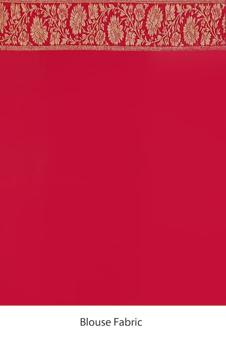 Naaritva India_Pink Crepe, Silk Zari Hot Banarasi Saree With Running Blouse _Online_at_Aza_Fashions