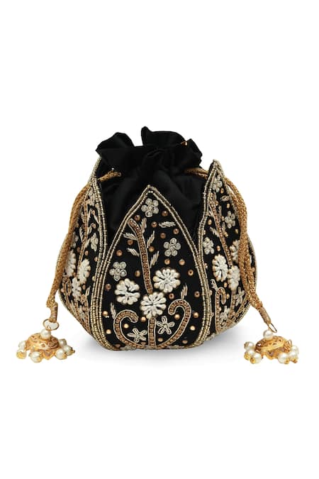 The Tan Clan Baag Black Lotus Potli 