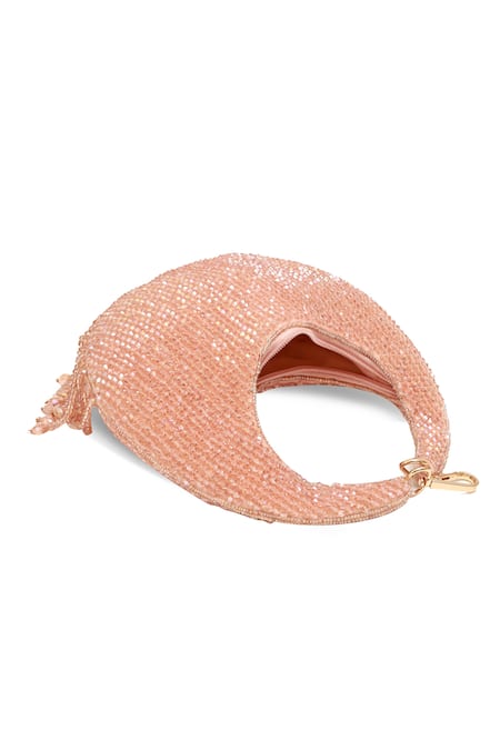 The Tan Clan_Pink Beads Sera Drop Pearls Batua Bag _Online_at_Aza_Fashions