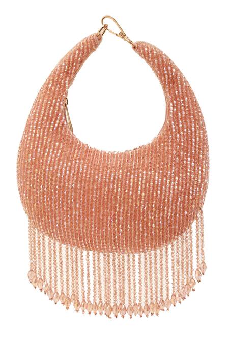 Buy_The Tan Clan_Pink Beads Sera Drop Pearls Batua Bag _Online_at_Aza_Fashions