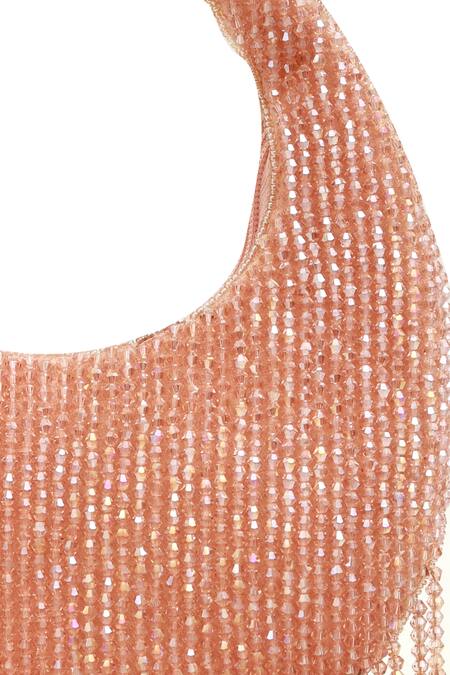 Shop_The Tan Clan_Pink Beads Sera Drop Pearls Batua Bag _Online_at_Aza_Fashions